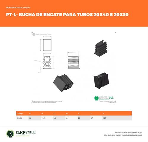 BUCHA DE ENGATE TUBO RETANGULAR 03313 