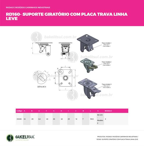 SUPORTE GIRATÓRIO PLACA LINHA LEVE COM TRAVA 03456 