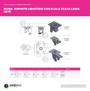 SUPORTE GIRATÓRIO PLACA LINHA LEVE COM TRAVA 03456 