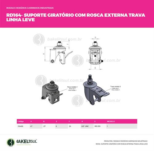 SUPORTE GIRATÓRIO ROSCA LINHA LEVE COM TRAVA  03468 