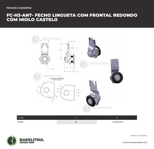 FECHO LINGUETA METÁLICO MIOLO CASTELO FC-H3 03485 