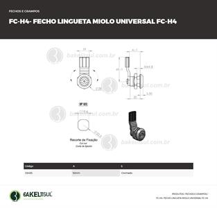 FECHO LINGUETA METÁLICO MIOLO UNIVERSAL FC-H4 03495 