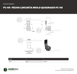 FECHO LINGUETA METÁLICO MIOLO QUADRADO FC-H5 03507 
