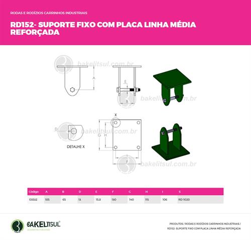 SUPORTE FIXO PLACA LINHA MÉDIA REFORÇADA 03532 