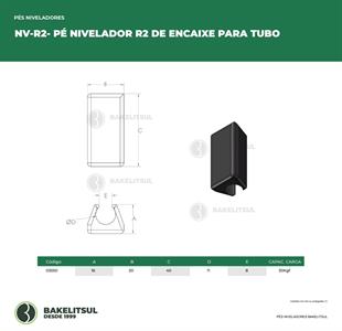 PÉ NIVELADOR R2 DE ENCAIXE PARA TUBO 03550 