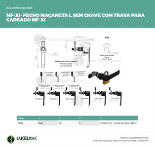 MAÇANETA L TRAVA CADEADO COM LINGUETA MF-XI 03581 