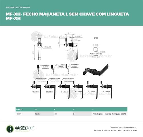 MAÇANETA DE FECHAMENTO L COM LINGUETA MF-XH 03591 