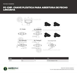 CHAVE PLÁSTICA PARA ABERTURA DE FECHO LINGUETA 03649 