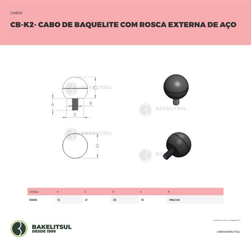 CABO ESFERA DE BAQUELITE ROSCA EXTERNA AÇO CB-K2 03668 