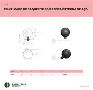 CABO ESFERA DE BAQUELITE ROSCA EXTERNA AÇO CB-K2 03668 