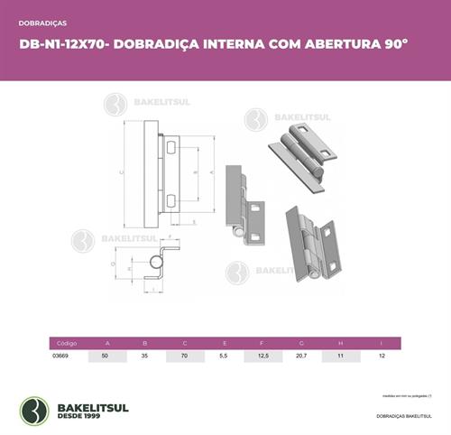 DOBRADIÇA INTERNA DE AÇO DB-N1 03669 