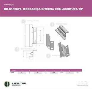 DOBRADIÇA INTERNA DE AÇO DB-N1 03669 