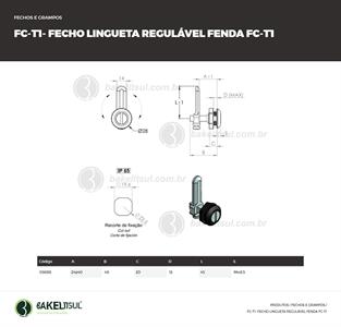 FECHO LINGUETA REGULÁVEL FENDA T1-30%OFF 03688 