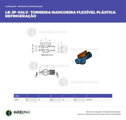VÁLVULA ROSCA EXTERNA PARA FLEXÍVEL PLÁSTICO LB-JP-VAL 03731 