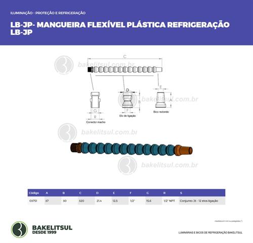 MANGUEIRA FLEXÍVEL PLÁSTICA PARA REFRIGERAÇÃO LB-JP 03751 