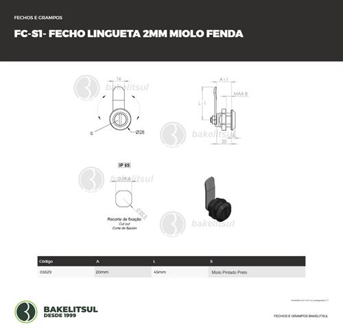FECHO LINGUETA MIOLO FENDA FC-S1 03829 