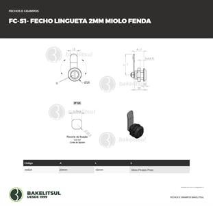 FECHO LINGUETA MIOLO FENDA FC-S1 03829 