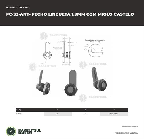 FECHO LINGUETA MIOLO CASTELO FC-S3 03836 