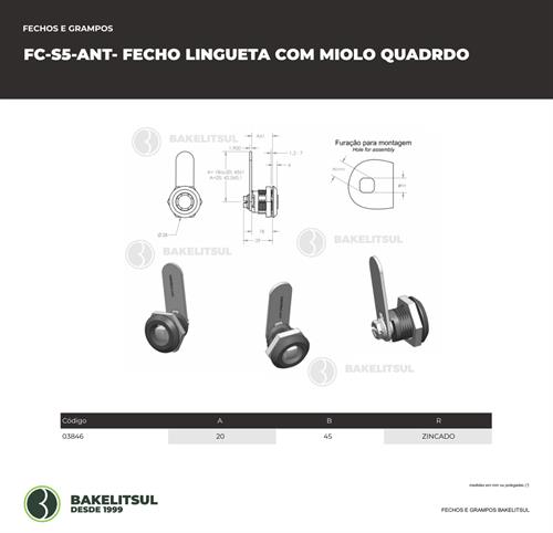 FECHO LINGUETA MIOLO QUADRADO FC-S5 03846 