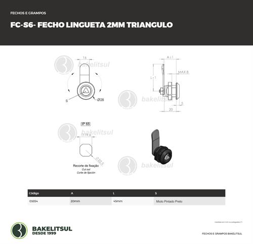 FECHO LINGUETA MIOLO TRIÂNGULO FC-S6 03854 