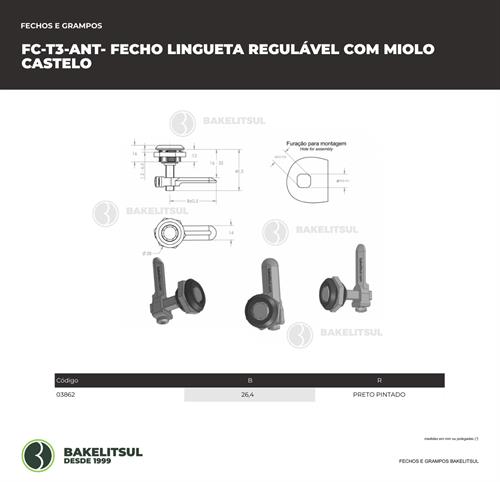 FECHO LINGUETA REGULÁVEL CASTELO FC-T3 03862 