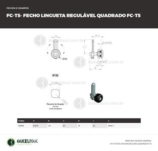 FECHO LINGUETA REGULÁVEL QUADRADO FC-T5 03868 