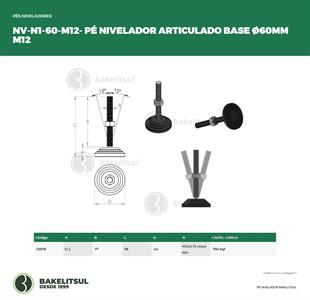 PÉ NIVELADOR ARTICULADO N1 BASE 60 M12 03976 