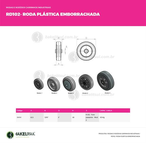 RODA TP PLÁSTICA MACIA 50 A 250KGF  04141 