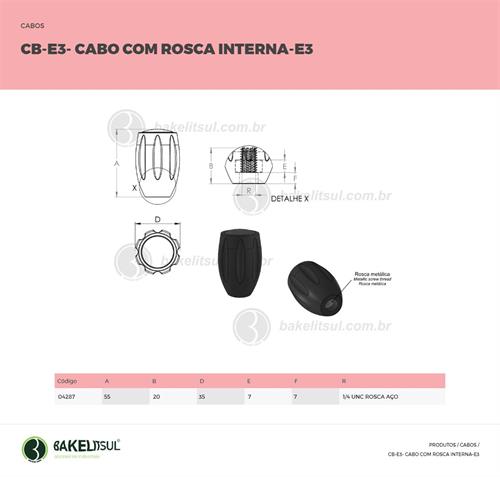 CABO COM ROSCA INTERNA METÁLICA CB-E3 04287 F3 00487 