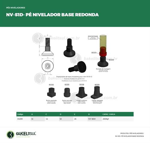 PÉ NIVELADOR BASE REDONDA NV-S1D 04299 