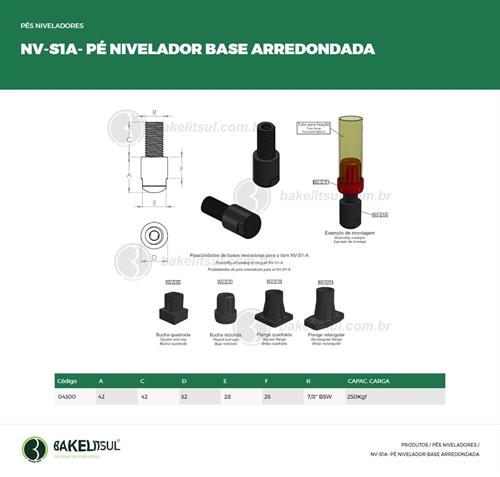 PÉ NIVELADOR BASE REDONDA 04300 