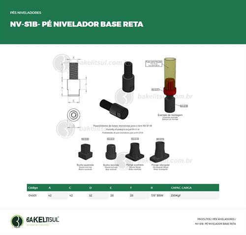 PÉ NIVELADOR BASE RETA 04301 