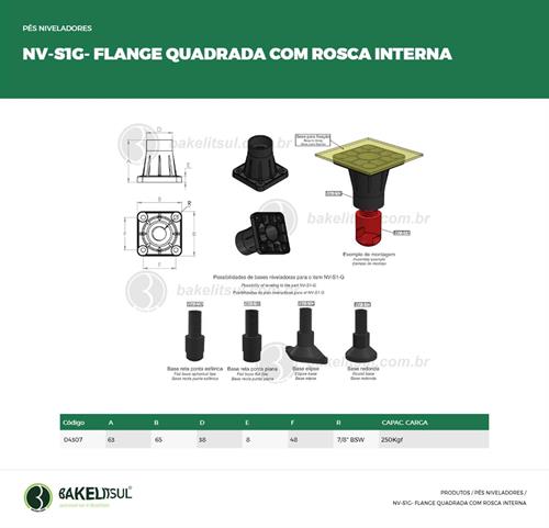 FLANGE SOBREPOSTA QUADRADA PARA NV-S1 04307 