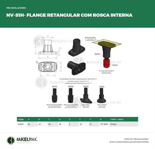 FLANGE SOBREPOSTA RETANGULAR PARA NV-S1 04308 
