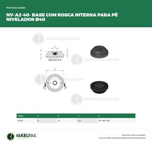 PÉ NIVELADOR ROSCA INTERNA BASE 40 04349 