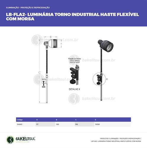 LUMINÁRIA FLEXÍVEL PARA MÁQUINAS LB-FLA2 04360 