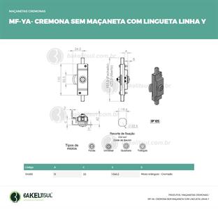 MAÇANETA CREMONA COM LINGUETA MF-YA 04388 