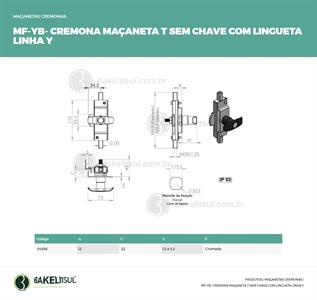 MAÇANETA CREMONA T COM LINGUETA MF-YB 04396 