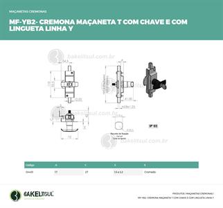 MAÇANETA CREMONA T CHAVE COM LINGUETA MF-YB2 04401 