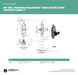MAÇANETA CREMONA T SEM LINGUETA MF-YB1 04404 