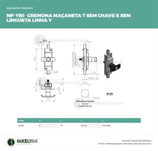 MAÇANETA CREMONA T SEM LINGUETA 30%OFF 04405 