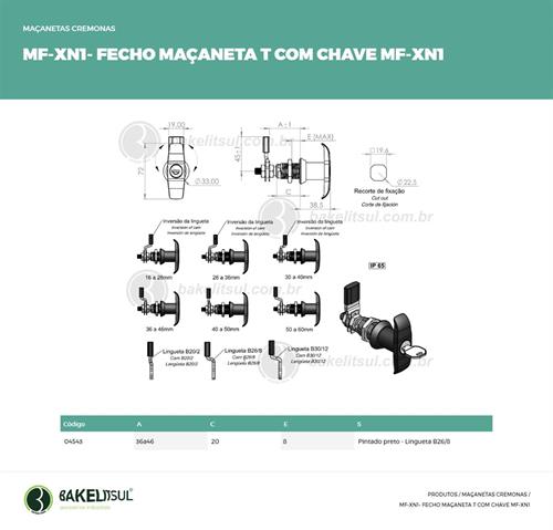 MAÇANETA DE FECHAMENTO T CHAVE LINGUETA MF-XN1 04543 