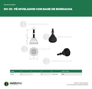 PÉ NIVELADOR ROSCA EXTERNA BASE BORRACHA 04572 