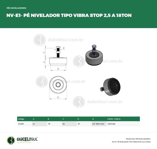 PÉ NIVELADOR ANTI VIBRAÇÃO 04580 