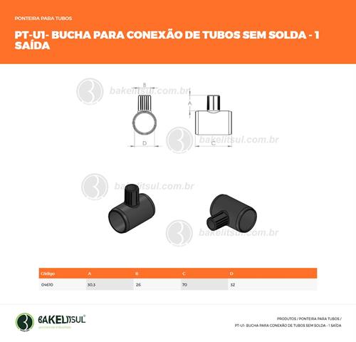 BUCHA PARA CONEXÃO DE TUBOS SEM SOLDA 1 SAÍDA 04610 