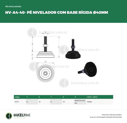 PÉ NIVELADOR ROSCA EXTERNA BASE 40 RÍGIDA - 30%OFF 04741 F3 1060 