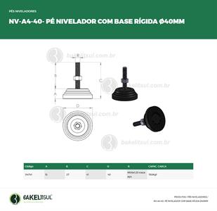 PÉ NIVELADOR ROSCA EXTERNA BASE 40 RÍGIDA - 30%OFF 04741 F3 1060 
