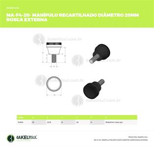 MANÍPULO RECARTILHADO 20MM ROSCA EXTERNA 04884 F3 01403 