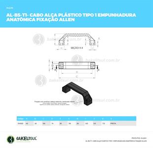 CABO ALÇA PLÁSTICO TIPO 1 ANATÔMICO FIXAÇÃO ALLEN 04920 F3 01611 