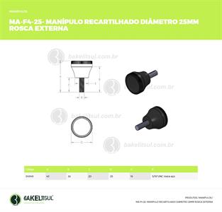 MANÍPULO RECARTILHADO 25MM ROSCA EXTERNA 04949 F3 01645 